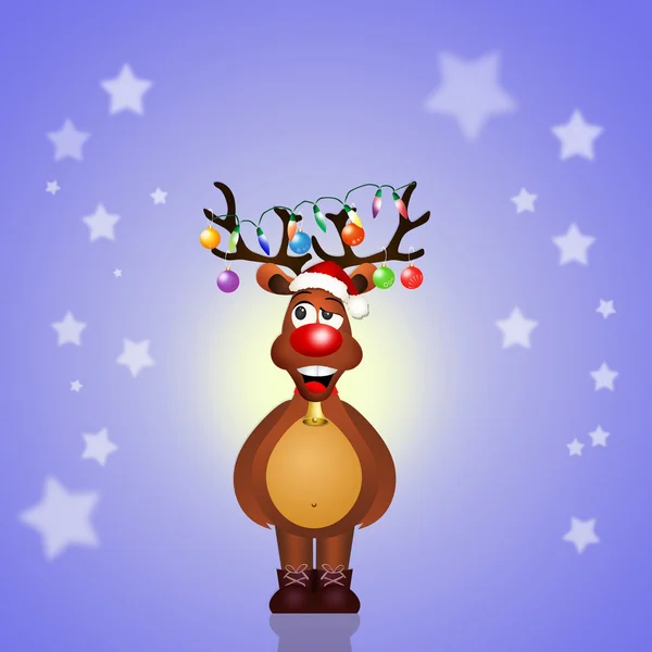 Funny reindeer at Christmas — Stock Photo, Image