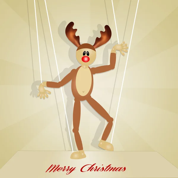 Christmas reindeer puppet — Stock Photo, Image