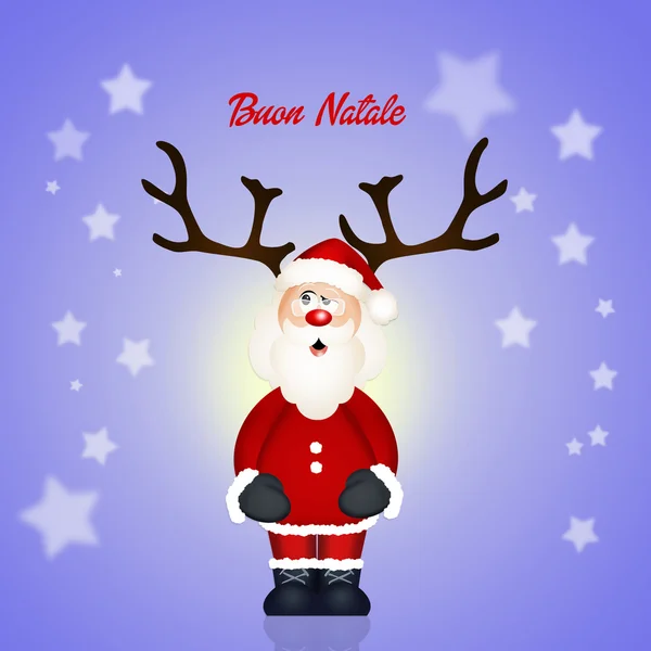Babbo Natale con corna — Foto Stock