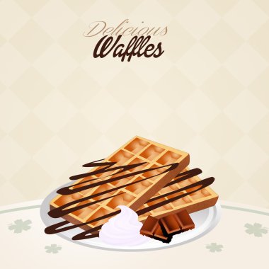 Kahvaltı için lezzetli waffle