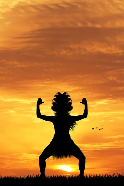 Dança maori ao pôr-do-sol — Fotografia de Stock