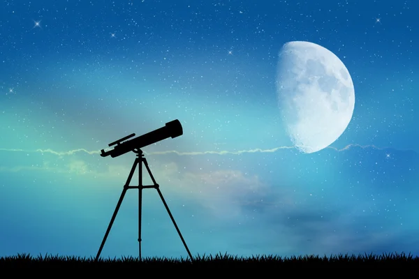 The telescope silhouette — Stock Photo, Image