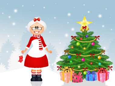 Kışın Noel ağacı