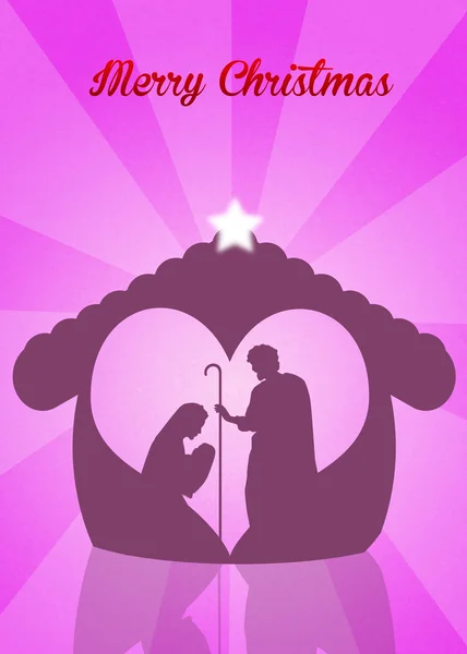 Christmas Nativity scene heart — Stock Photo, Image