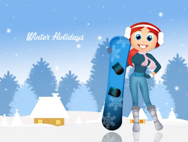 Girl for winter holidays — Stockfoto