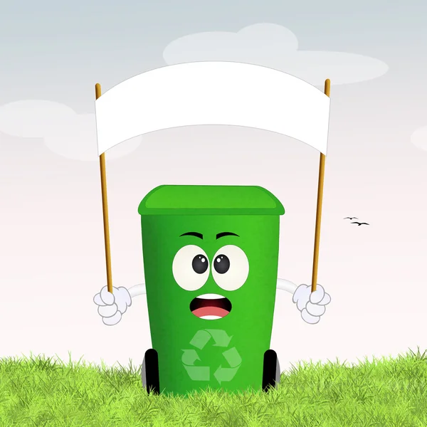 Green bin for recycle — Stock Photo, Image
