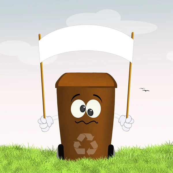 Poubelle marron pour recyclage — Photo