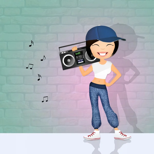 Girl dancing hip hop — Stock Photo, Image