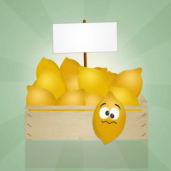 Grappige citroenen vak — Stockfoto