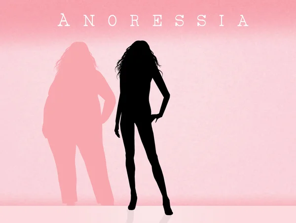 Vrouw die lijden aan anorexia — Stockfoto