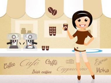 Kahve dükkanındaki kız.