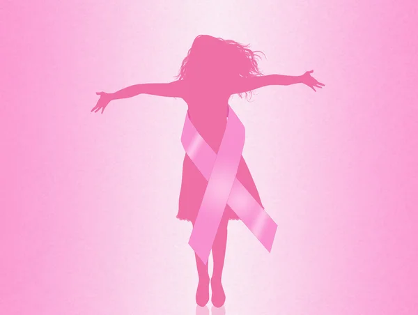 Fille pour le cancer du sein — Photo