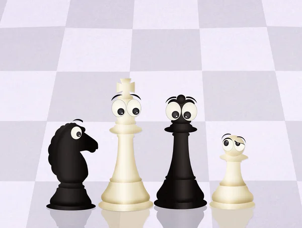 Chess with funny faces — Stock Photo, Image