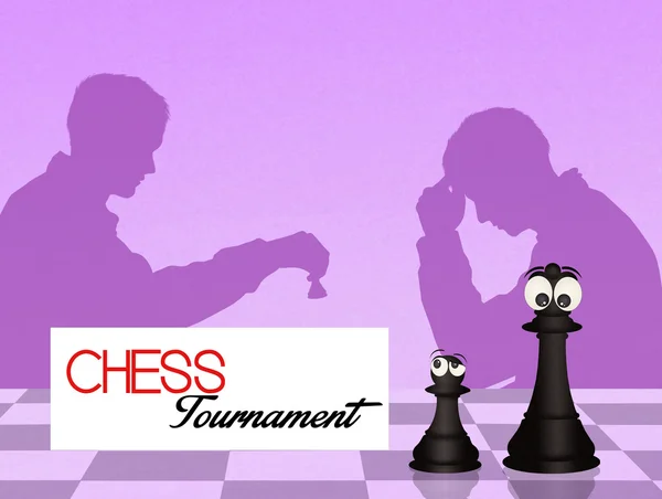 象棋比赛的插图 — 图库照片