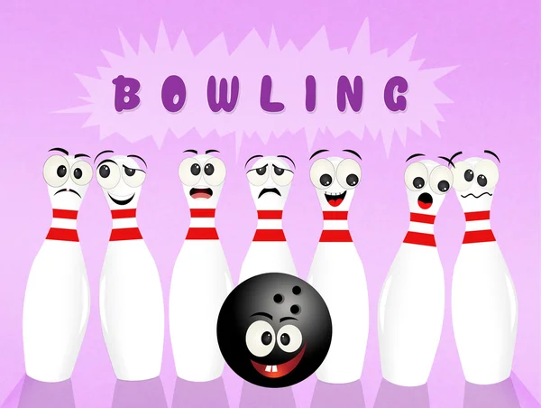 Pins aranyos bowling — Stock Fotó