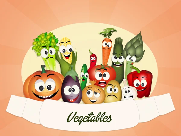Illusztráció, vegetáriánus étel — Stock Fotó