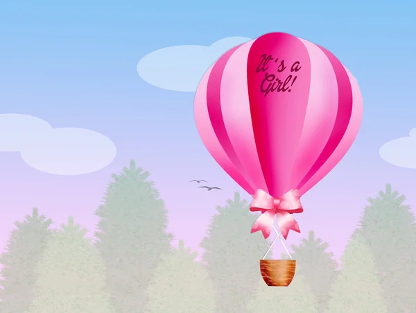 Hot air balloon for baby girl — Stock Photo, Image