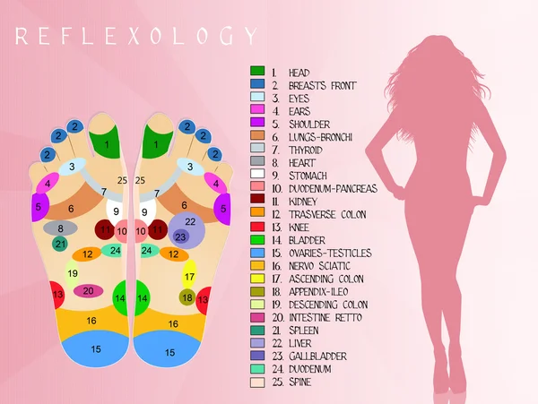 Tabla de pies de reflexología —  Fotos de Stock
