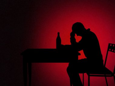 alcoholic man silhouette clipart