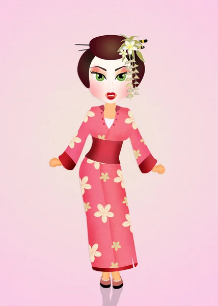 Illustration av japanska Geisha — Stockfoto