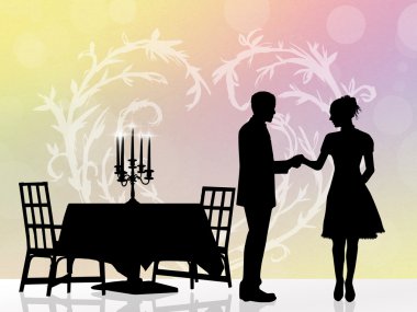 Çift romantik akşam yemeği