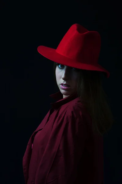 Female in red — Stock Photo, Image
