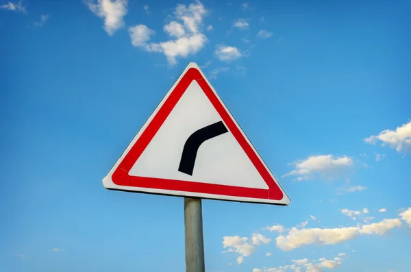 Warning road sign — Stock Photo, Image
