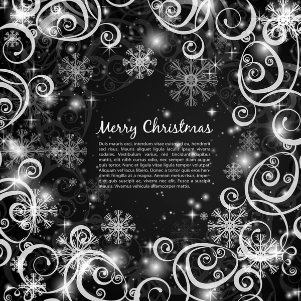 Elegante Navidad fondo blanco y negro — Vector de stock