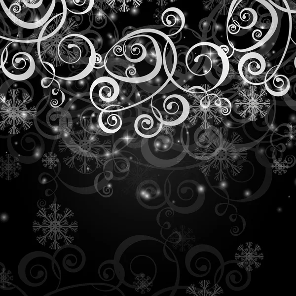 Élégant Noël fond noir et blanc — Image vectorielle