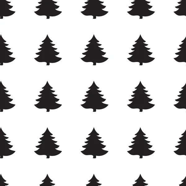 Natale modello di scarabocchi albero senza soluzione di continuità . — Vettoriale Stock