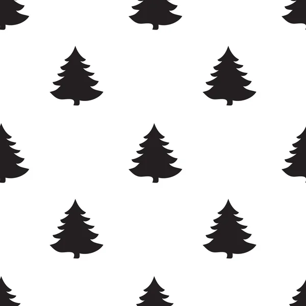 Natale modello di scarabocchi albero senza soluzione di continuità . — Vettoriale Stock
