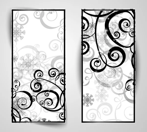 Elegant christmas black and white banner — Stock Vector