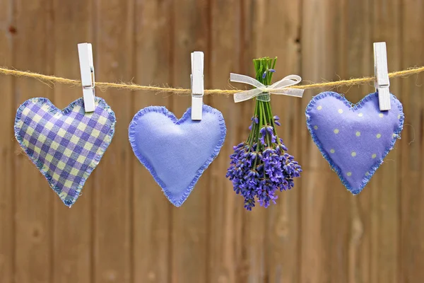 Haerts and lavender — Stock Photo, Image