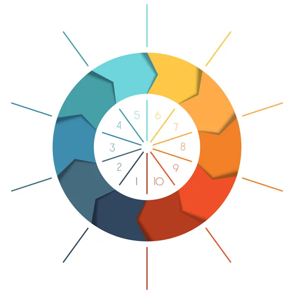 Sjabloon Infographics cyclische processen, kleur ring van pijlen — Stockfoto
