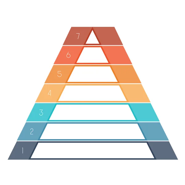 Plantilla numerada Pirámide de infografías, área de texto 7 posiciones —  Fotos de Stock