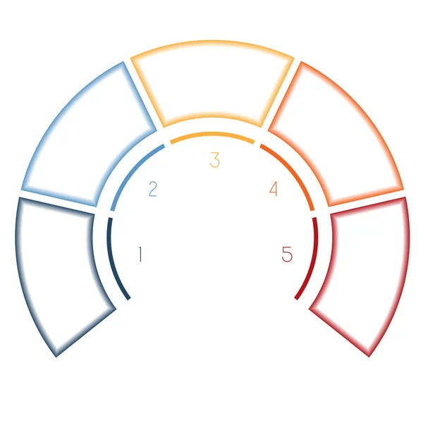Semicírculo de infografías para cinco opciones de números — Foto de Stock