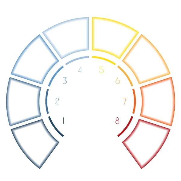 Infographies Demi-cercle pour huit options numériques — Photo