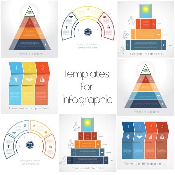 3 と 4 はインフォ グラフィックの位置のためのテンプレート — ストックベクタ