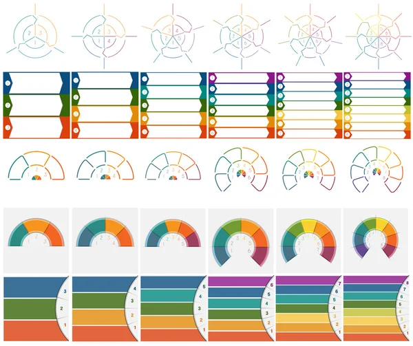 30 нумерованих шаблонів для інфографіки 3, 4, 5, 6, 7, 8 позиції — стоковий вектор