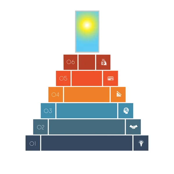 Modello infografico sei posizioni — Foto Stock