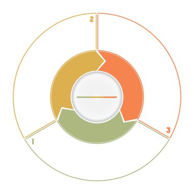 Üç pozisyon için numaralı oklar üzerinden Infographic yüzük