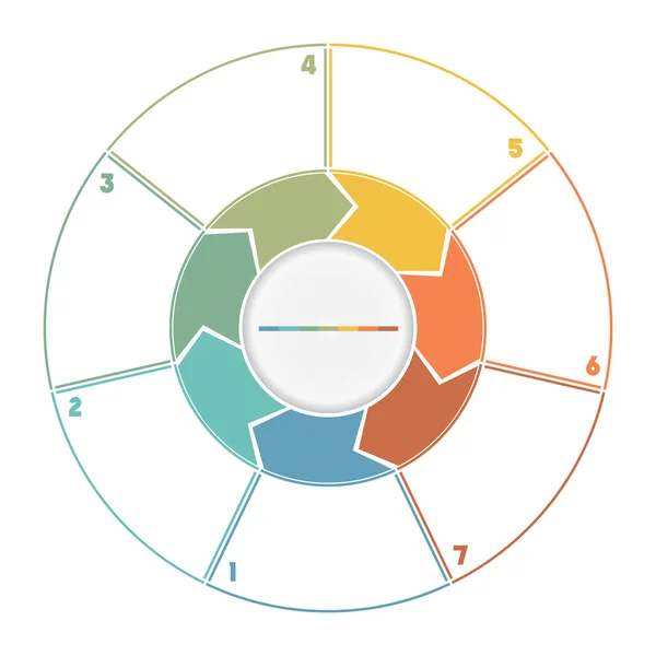 Anello infografico da frecce numerate per sette posizioni — Foto Stock