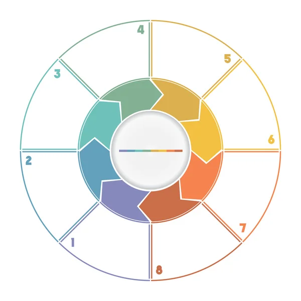 Infografik Ring aus Pfeilen, die für acht Positionen nummeriert sind — Stockfoto