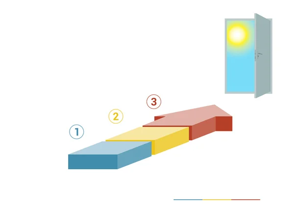 Инфографика шаблонов из цветных стрелок и остроумия дверного проема — стоковое фото