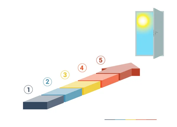 Infographies de modèles à partir de flèches de pièces colorées et d'esprit de porte — Photo