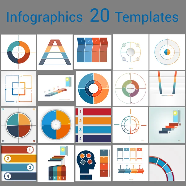 Infographics 20 πρότυπα, περιοχή κειμένου στη θέση τέσσερα. — Διανυσματικό Αρχείο