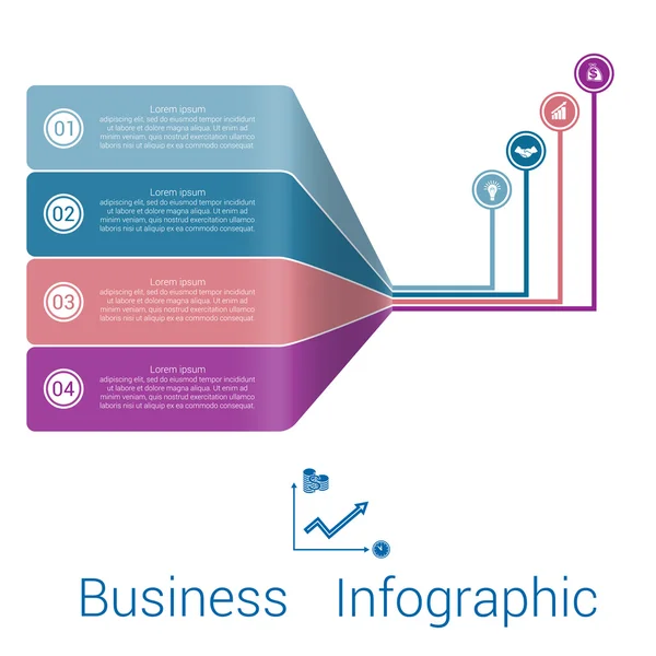 Template Infographic Strips Perspectiva quatro posição . — Vetor de Stock