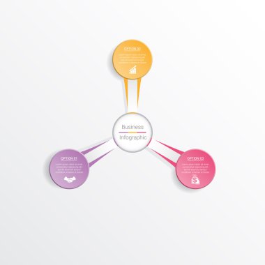  Infographic tasarım şablonu iş kavramı üç pozisyon için