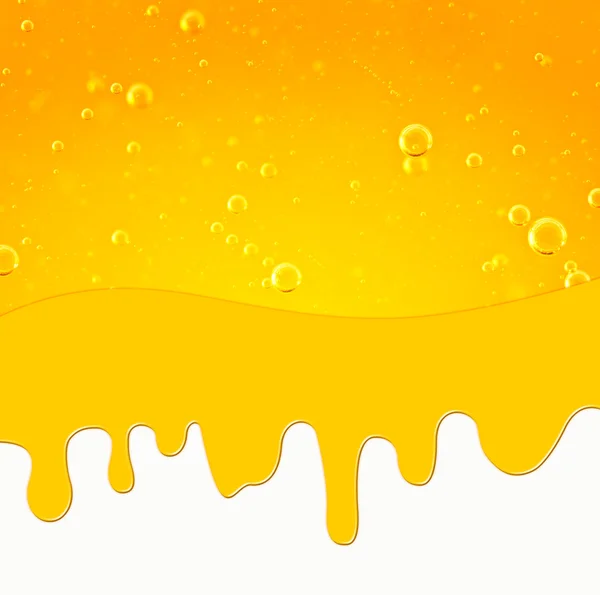 Liquido con bolle d'aria, onda gialla — Foto Stock