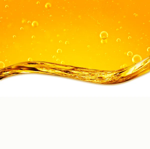 Liquid with air bubbles, yellow wave — Stock Photo, Image